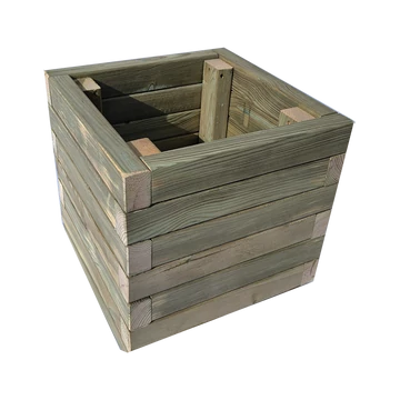 Virágláda kültéri borovi fenyőből 45x45x45 natúr