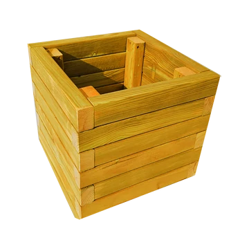 Virágláda kültéri borovi fenyőből 45x45x45 tölgy