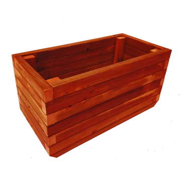  Virágláda kültéri borovi fenyőből 125x45x45 mahagóni