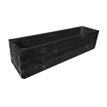 Virágláda kültéri borovi fenyőből 180x45x45 antracit