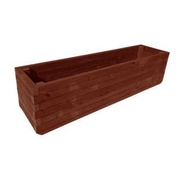 Virágláda kültéri borovi fenyőből 180x45x45 dió