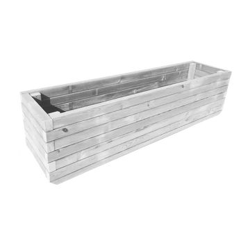 Virágláda kültéri borovi fenyőből 180x45x45 fehér