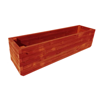 Virágláda kültéri borovi fenyőből 180x45x45 mahagóni