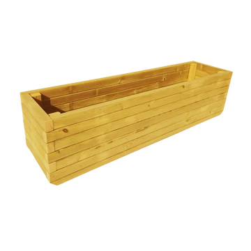Virágláda kültéri borovi fenyőből 180x45x45 tölgy