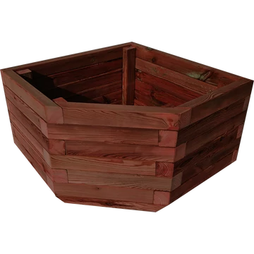 Virágláda kültéri borovi fenyőből sarokelem 77x77x45 dio