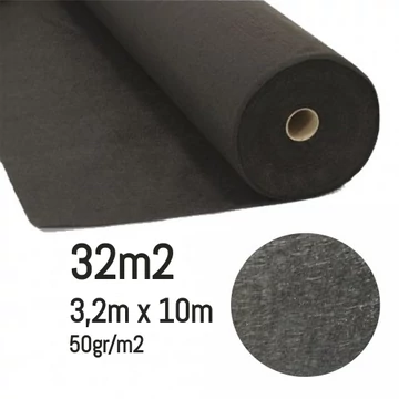 Geotextília FEKETE 3,2x10m – 32m2 méretre vágva (50gr/m2)
