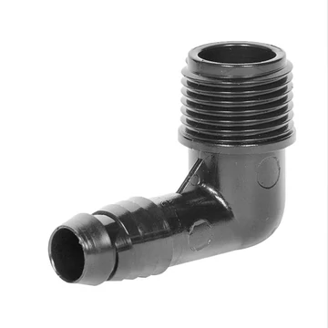 Szórófejbekötő könyök 16mm x 3/4" KM bordás