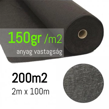 150gr/m2 vastag Geotextília 2x100m - 200m2 egész tekercsben