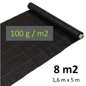 Agroszövet Fekete 100 g/m2/ 1,6 x 5m/8m2
