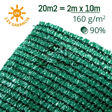 Árnyékolóháló ZÖLD 90%-os takarás 2x10m – 20m2